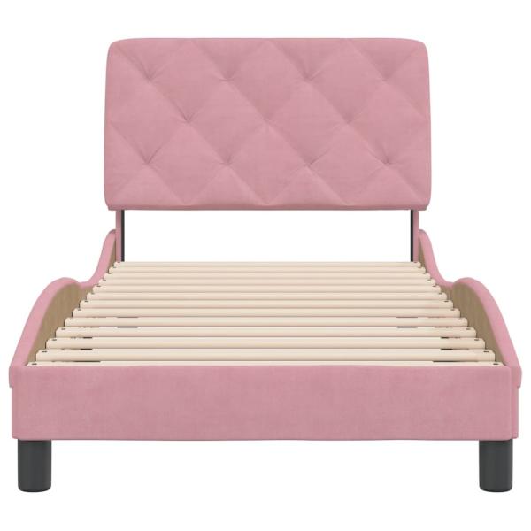 Bettgestell mit Kopfteil Rosa 80x200 cm Samt