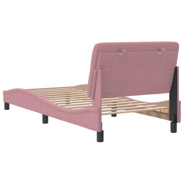 Bettgestell mit Kopfteil Rosa 80x200 cm Samt
