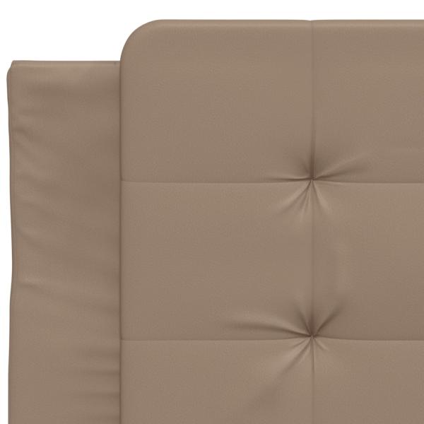 Bettgestell mit LED Cappuccino-Braun 90x190 cm Kunstleder