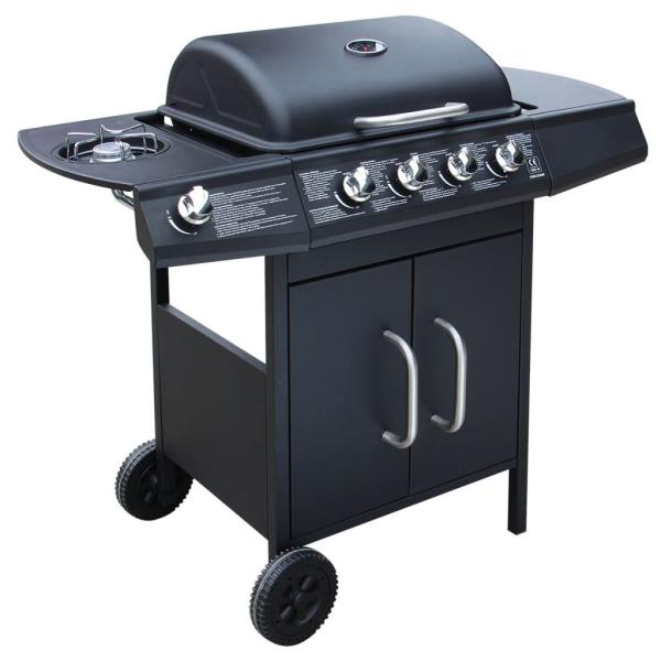 Gasgrill 4+1 Brenner Schwarz
