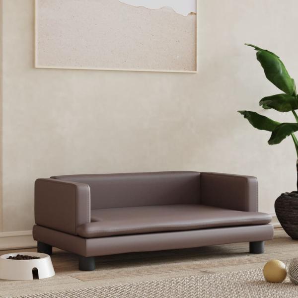 ARDEBO.de - Hundebett Braun 80x45x30 cm Kunstleder