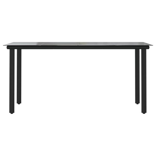 Garten-Esstisch Schwarz 160x80x74 cm Stahl und Hartglas