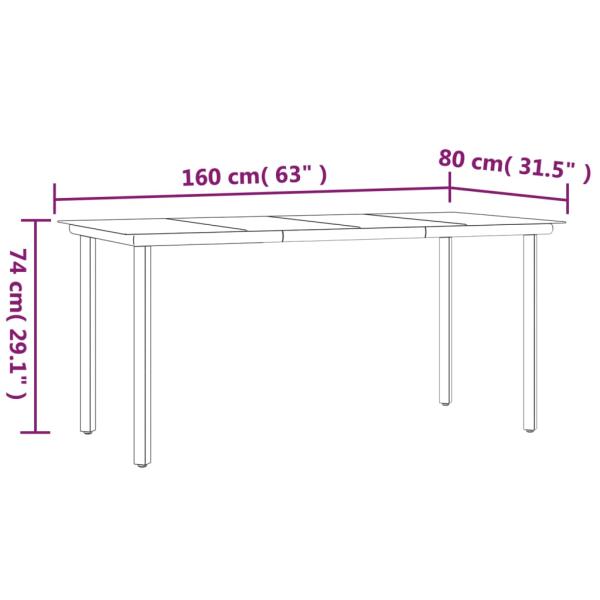7-tlg. Garten-Essgruppe mit Kissen Grau Poly Rattan