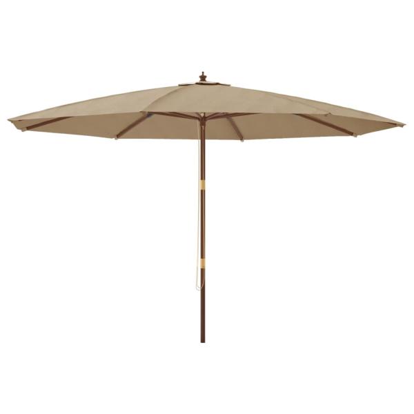Sonnenschirm mit Holzmast Taupe 400x273 cm