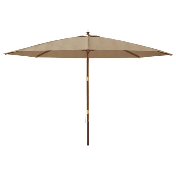 Sonnenschirm mit Holzmast Taupe 400x273 cm