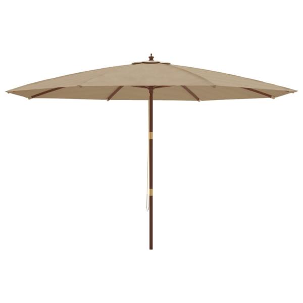 Sonnenschirm mit Holzmast Taupe 400x273 cm