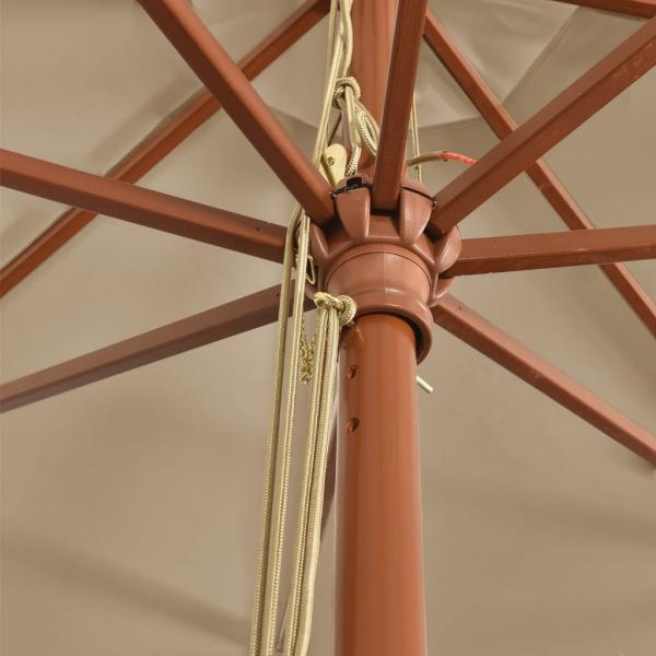 Sonnenschirm mit Holzmast Taupe 400x273 cm