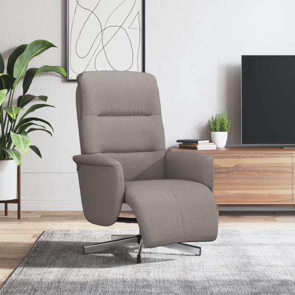 ARDEBO.de - Relaxsessel mit Fußteil Taupe Stoff