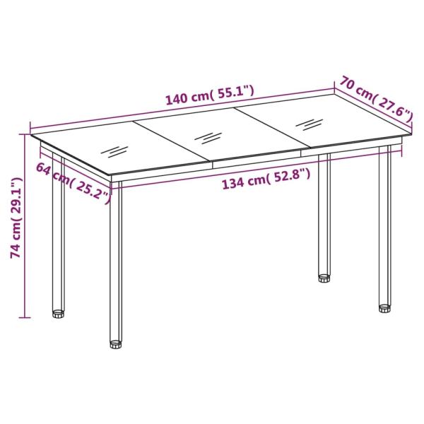 5-tlg. Garten-Essgruppe mit Kissen Braun Poly Rattan