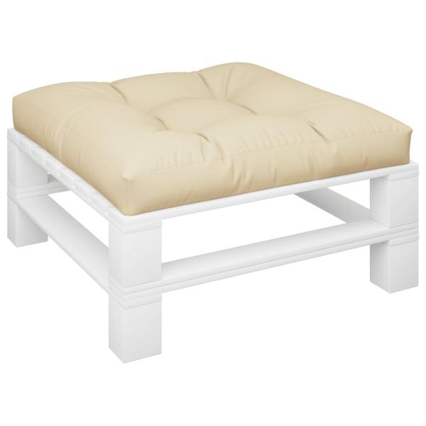 Palettenkissen Beige 80x80x12 cm Stoff