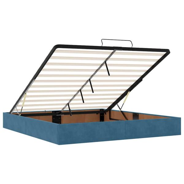 Ottoman-Bett mit Matratzen & LEDs Dunkelblau 160x200 cm Samt