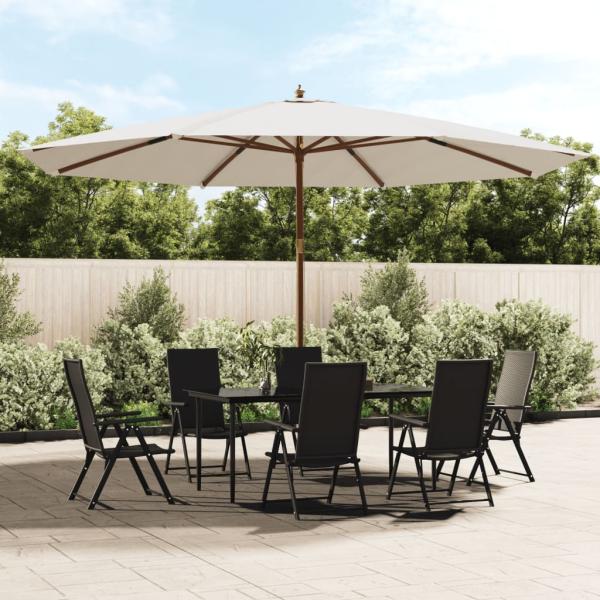 ARDEBO.de - Sonnenschirm mit Holzmast Sandfarben 400x273 cm