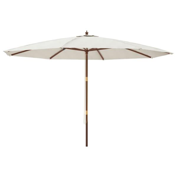 Sonnenschirm mit Holzmast Sandfarben 400x273 cm