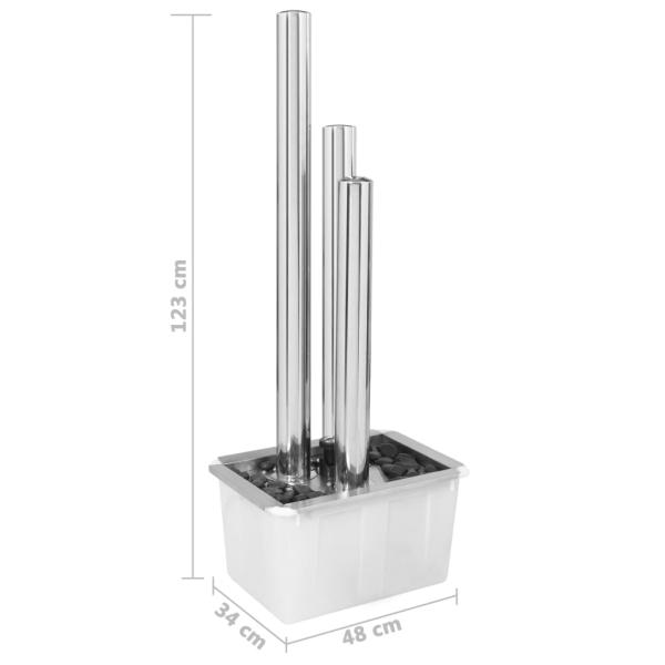 Gartenbrunnen Silbern 48x34x123 cm Edelstahl