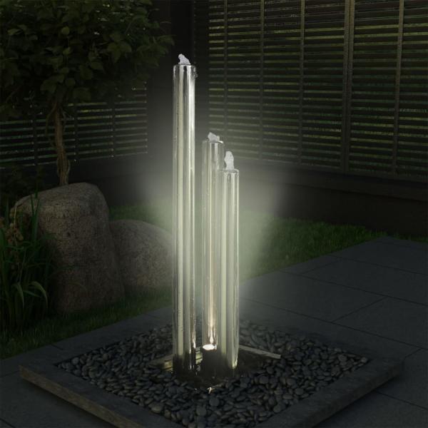 Gartenbrunnen Silbern 48x34x123 cm Edelstahl