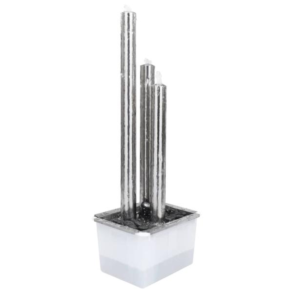 Gartenbrunnen Silbern 48x34x123 cm Edelstahl
