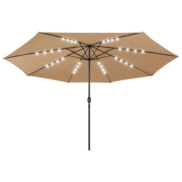 ARDEBO.de - Sonnenschirm mit LED-Beleuchtung 400 cm Taupe