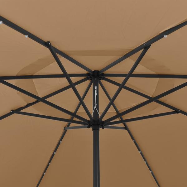 Sonnenschirm mit LED-Beleuchtung 400 cm Taupe
