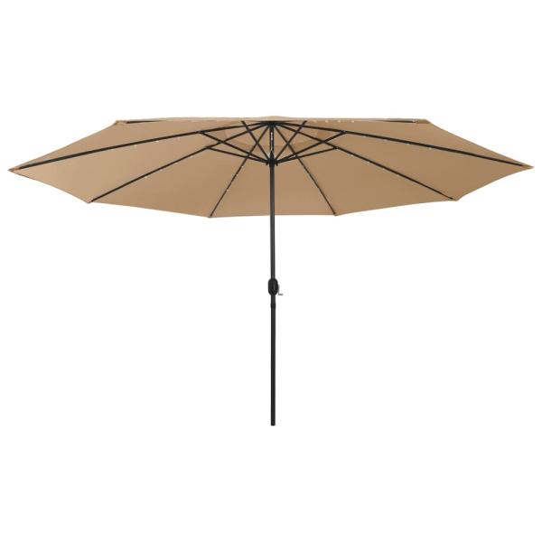 Sonnenschirm mit LED-Beleuchtung 400 cm Taupe