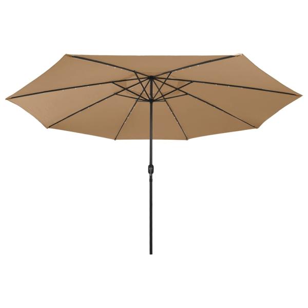 Sonnenschirm mit LED-Beleuchtung 400 cm Taupe
