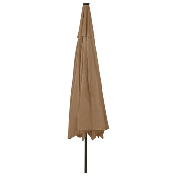 Sonnenschirm mit LED-Beleuchtung 400 cm Taupe