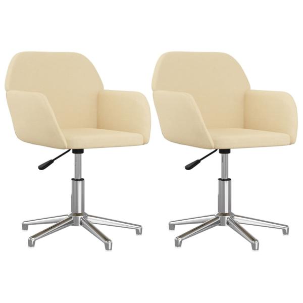 Esszimmerstühle 2 Stk. Drehbar Creme Stoff