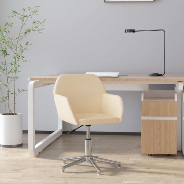 ARDEBO.de - Bürostuhl Drehbar Creme Stoff
