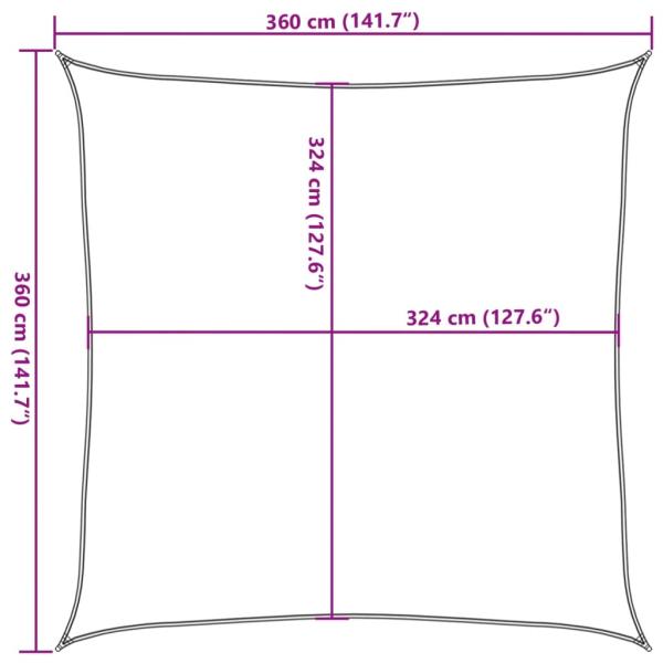 Sonnensegel 160 g/m² Quadratisch Hellgrau 3,6x3,6 m HDPE