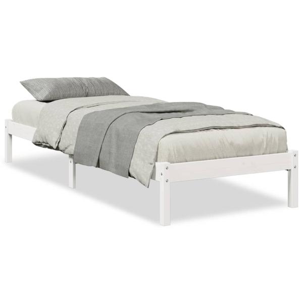 ARDEBO.de - Massivholzbett Extra Lang ohne Matratze Weiß 100x220 Kieferholz