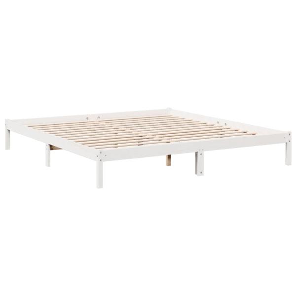 Massivholzbett Extra Lang ohne Matratze Weiß 200x220 Kieferholz