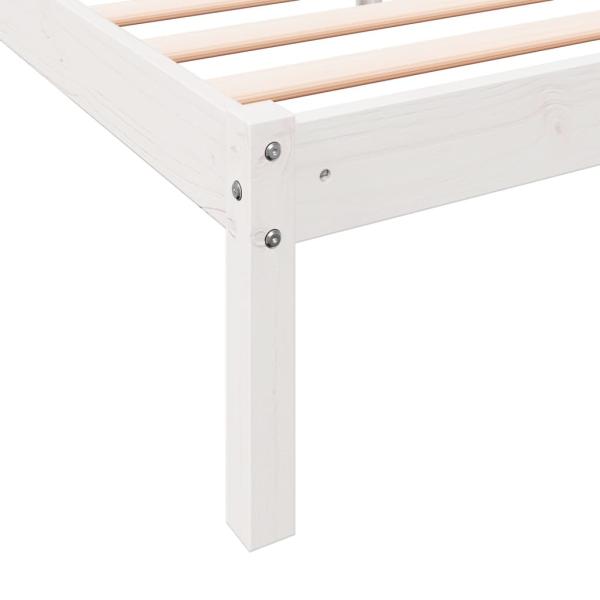 Massivholzbett Extra Lang ohne Matratze Weiß 200x220 Kieferholz