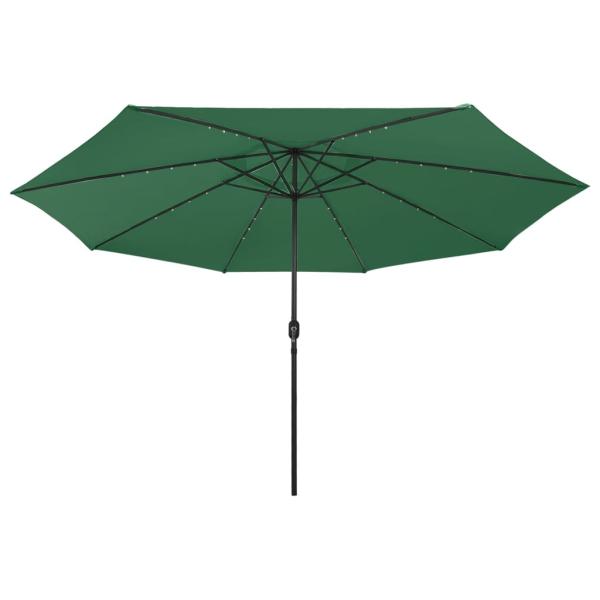 Sonnenschirm mit LED-Beleuchtung 400 cm Grün