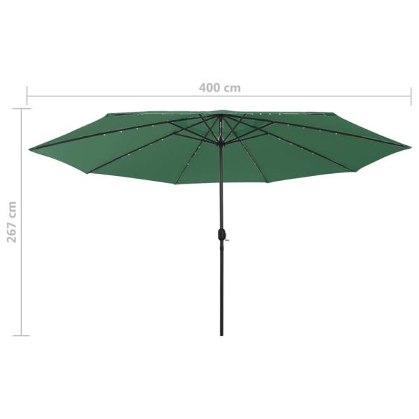 Sonnenschirm mit LED-Beleuchtung 400 cm Grün