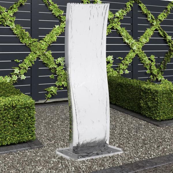 ARDEBO.de - Gartenbrunnen mit Pumpe Edelstahl 130 cm Geschwungen