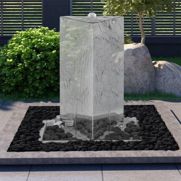 ARDEBO.de - Gartenbrunnen mit Pumpe Edelstahl 76 cm Dreieckig