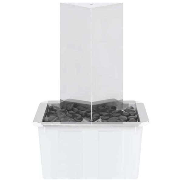 Gartenbrunnen mit Pumpe Edelstahl 76 cm Dreieckig