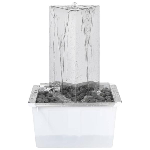Gartenbrunnen mit Pumpe Edelstahl 76 cm Dreieckig