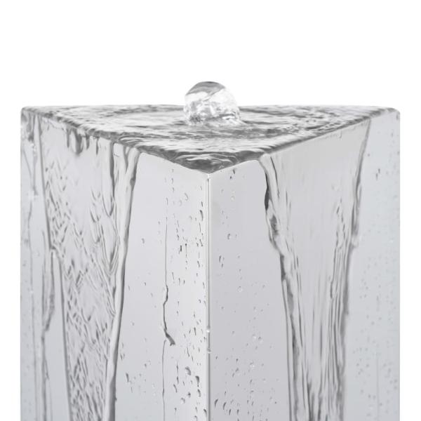 Gartenbrunnen mit Pumpe Edelstahl 76 cm Dreieckig