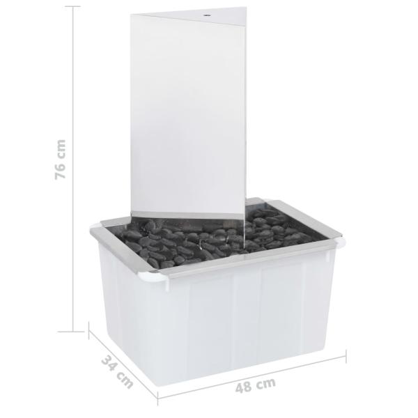Gartenbrunnen mit Pumpe Edelstahl 76 cm Dreieckig