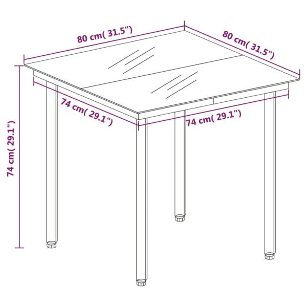 3-tlg. Garten-Essgruppe mit Kissen Braun Poly Rattan