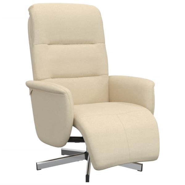 Relaxsessel mit Fußhocker Creme Stoff