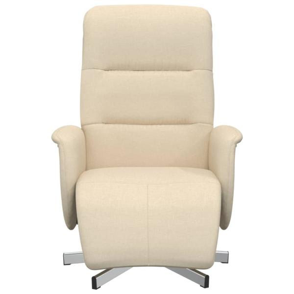 Relaxsessel mit Fußhocker Creme Stoff