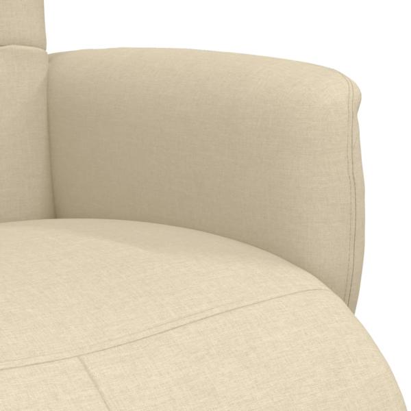 Relaxsessel mit Fußhocker Creme Stoff