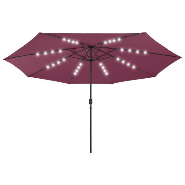 ARDEBO.de - Sonnenschirm mit LED-Beleuchtung 400 cm Bordeaux
