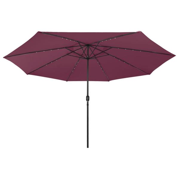 Sonnenschirm mit LED-Beleuchtung 400 cm Bordeaux