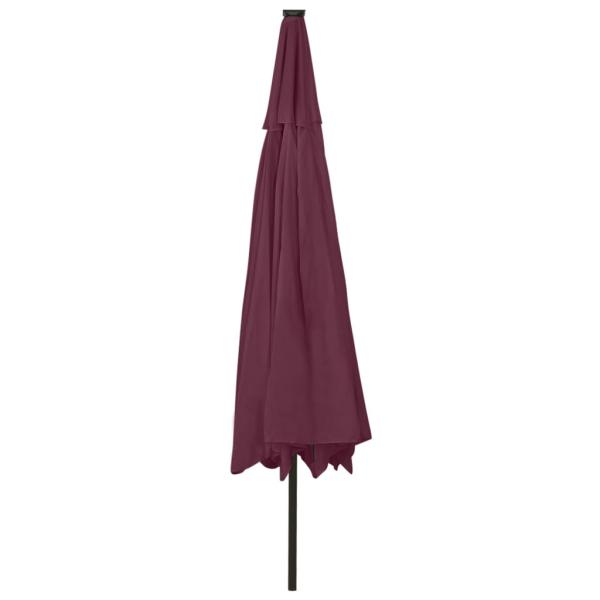 Sonnenschirm mit LED-Beleuchtung 400 cm Bordeaux