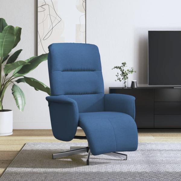 ARDEBO.de - Relaxsessel mit Fußteil Blau Stoff