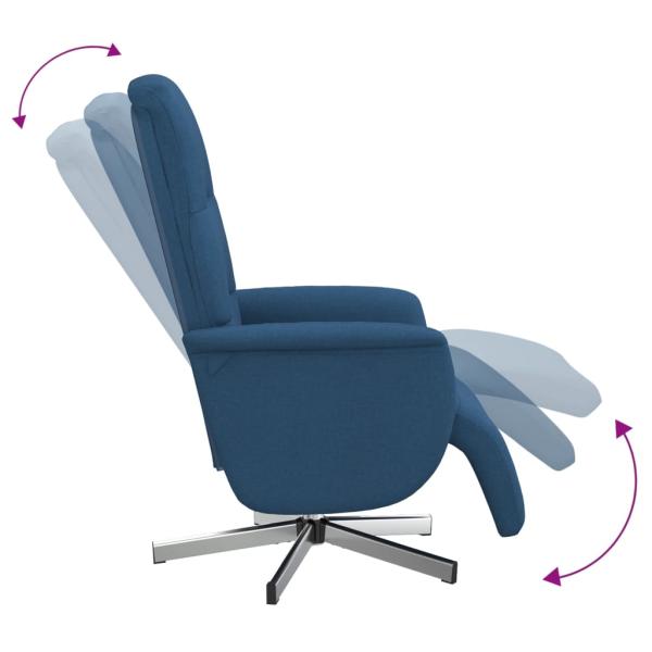 Relaxsessel mit Fußteil Blau Stoff