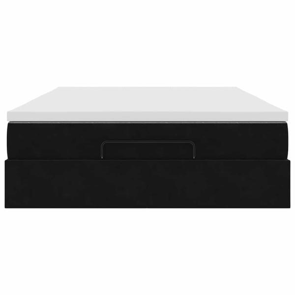 Ottoman-Bett mit Matratze Schwarz 140x200 cm Samt