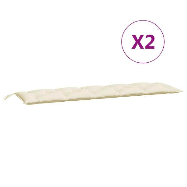 Gartenbank-Auflagen 2 Stk. Cremeweiß 180x50x7 cm Oxford-Gewebe